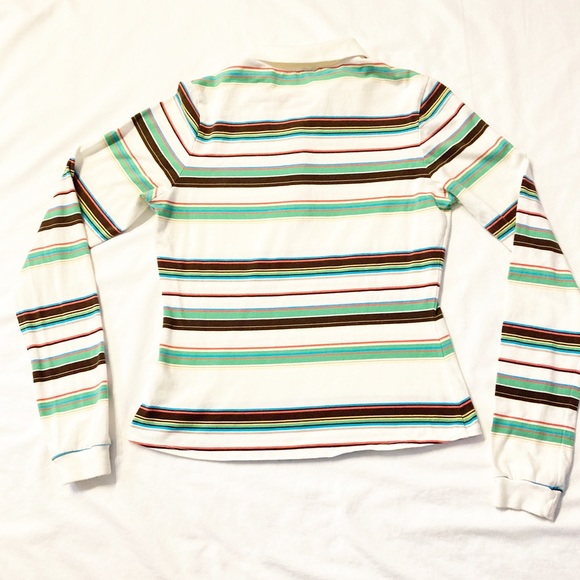 LE TIGRE I Polo Top Long Sleeve Large Striped NWOT - Picture 3 of 9